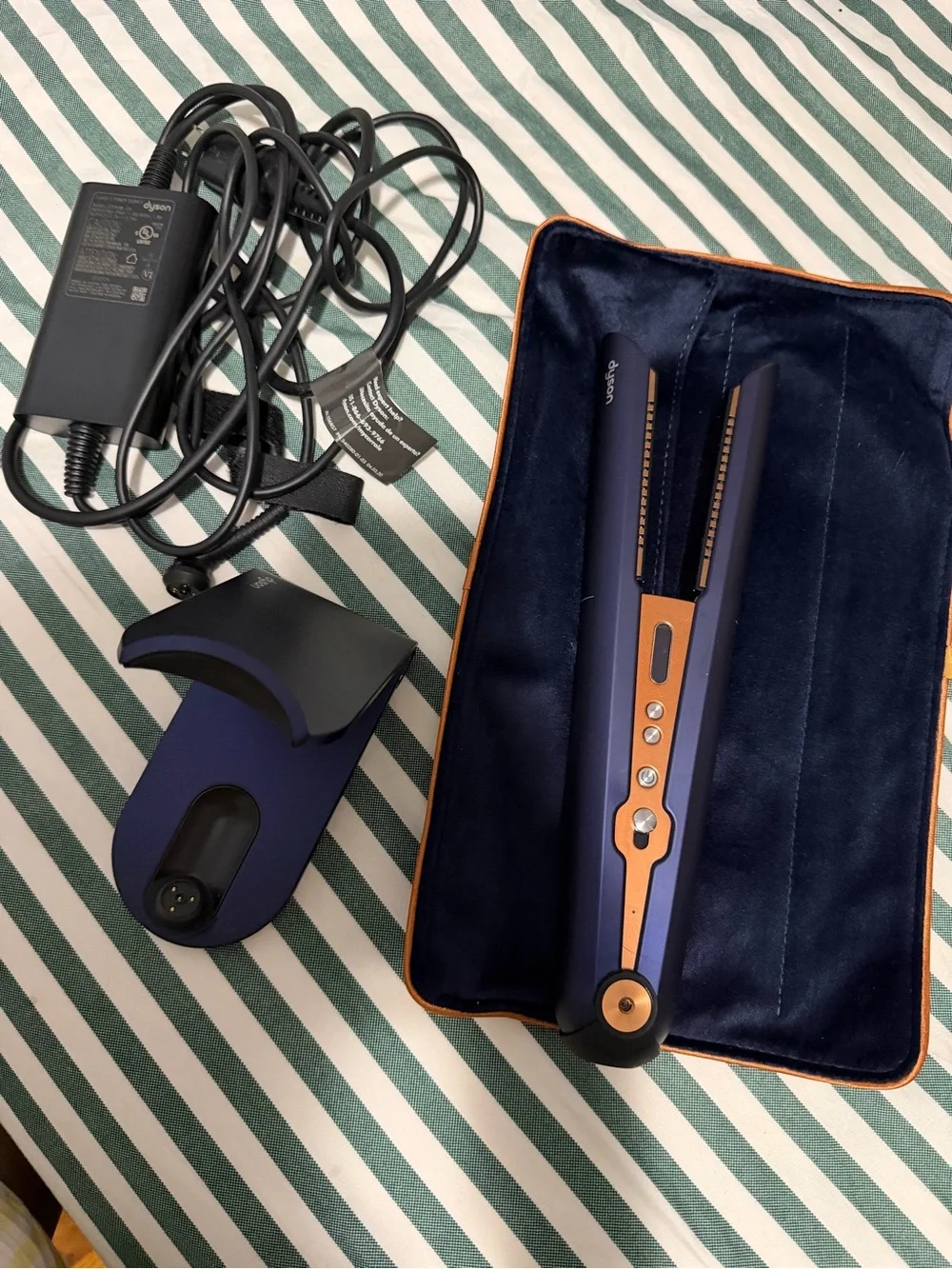 Dyson Navy Blue and Rose Gold Hair Straightener with Case